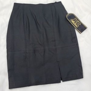 KC Collection Leather Pencil Skirt - Size 6